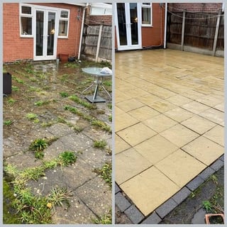 Patio restoration transformation - from overgrown to pristine